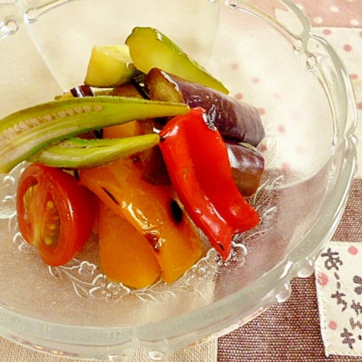 夏野菜の黒酢漬け